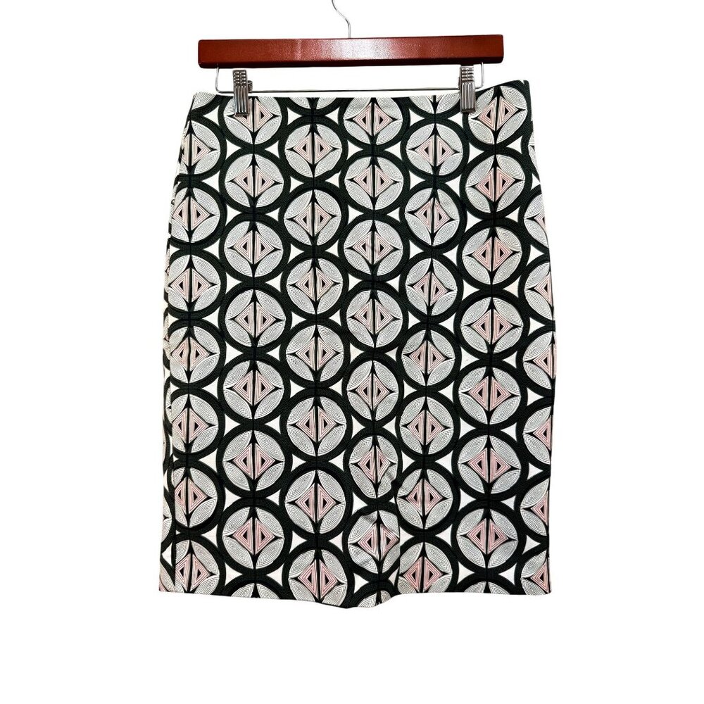 Ann Taylor Geometric MCM Print Pencil Skirt Size 4